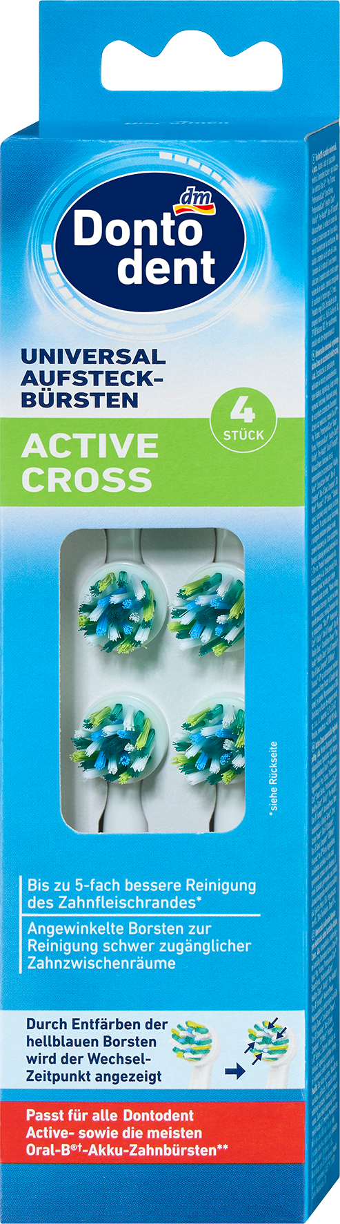 فرش دونتودينت يونيفرسال أكتيف كروس ، 4 قطع