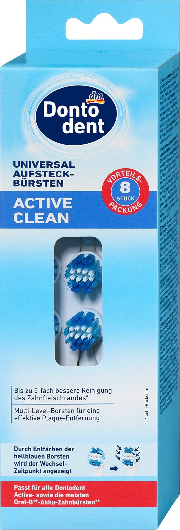 Dontodent فرش تنظيف نشط، 8 قطع