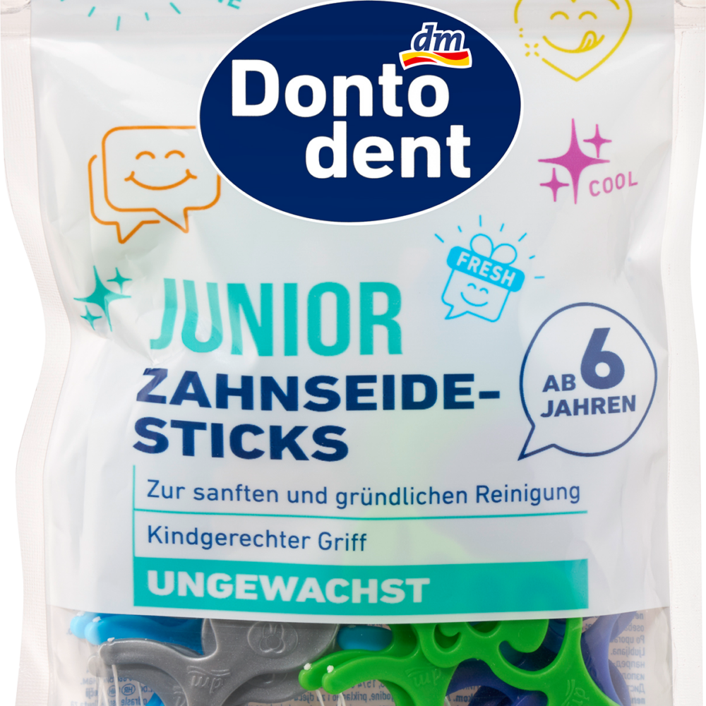 دونتودنت عصا تنظيف الأسنان جونيور من 6 سنوات، 32 قطعة