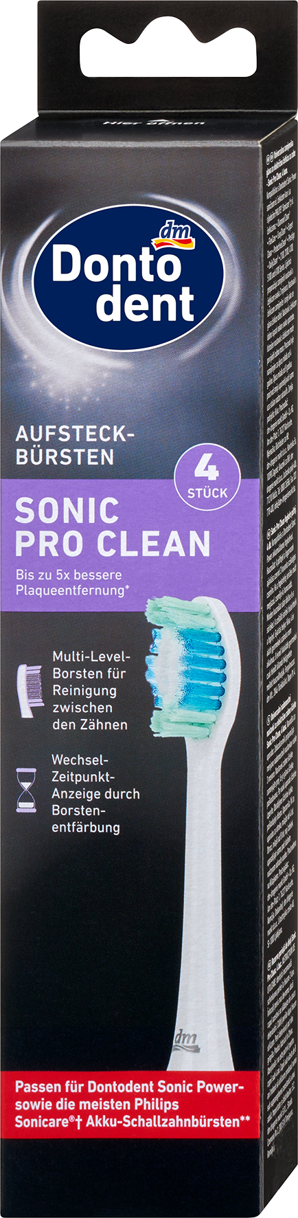 فرشاة دونتودينت سونيك برو كلين ، 4 قطع