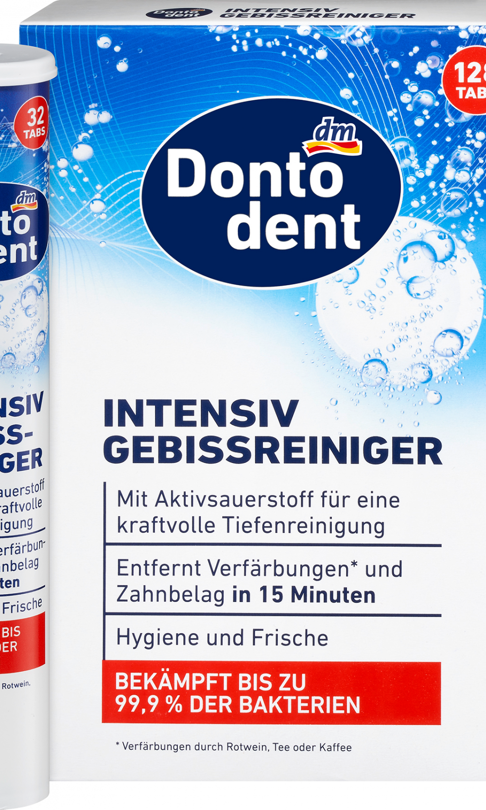Dontodent Denture Cleaner Tabs مكثف ، حزمة القيمة ، 128 جهاز طبي