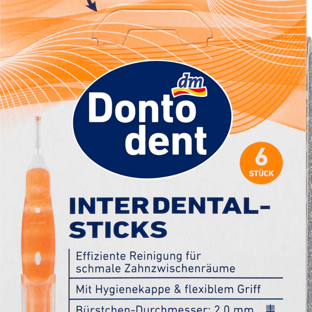 دونتودنت فرش بين الأسنان برتقالي 0.45 مم ISO 1 ، 6 قطع