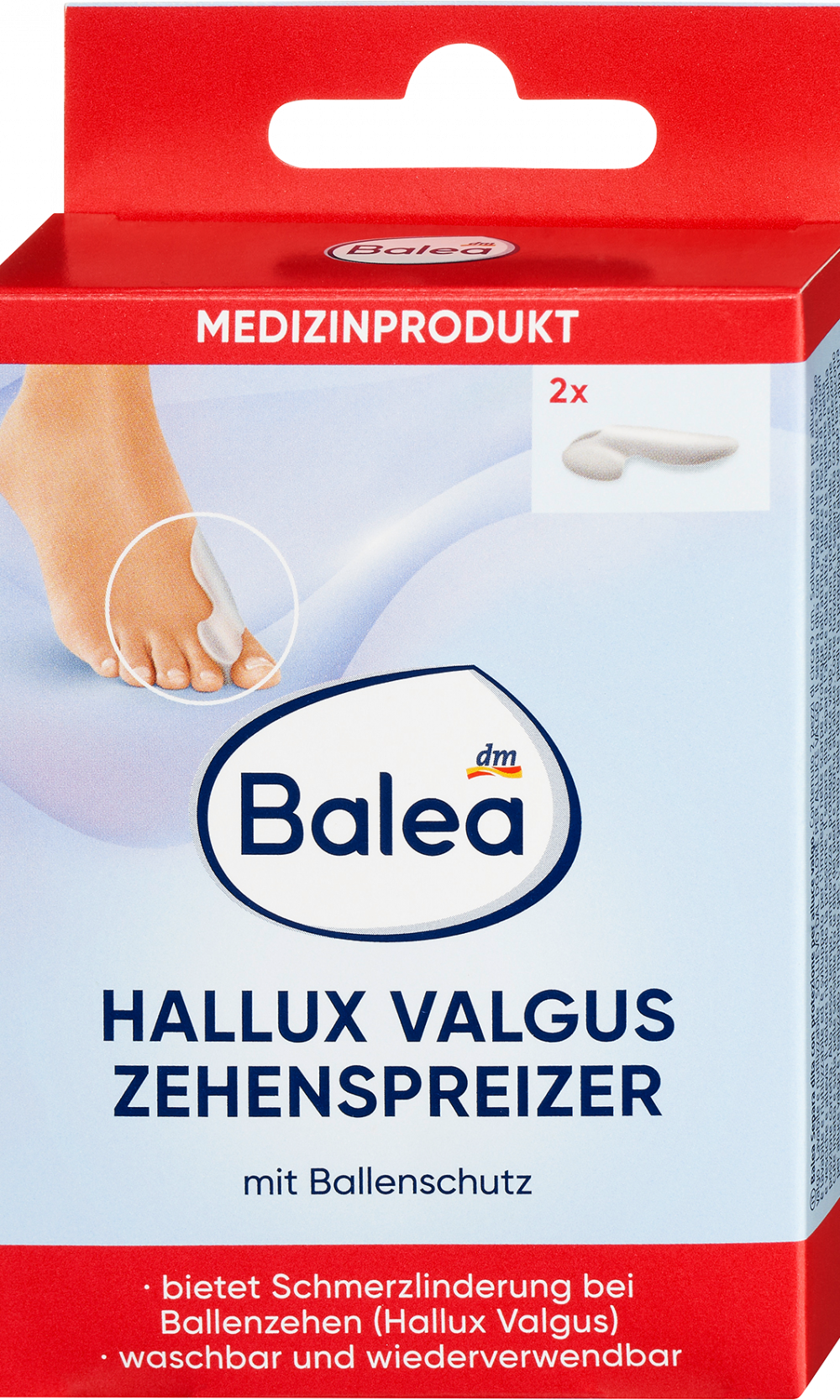 باليا هالوكس فالجوس مفرشة أصابع القدم مع حماية الوكعة، 2 قطعة.