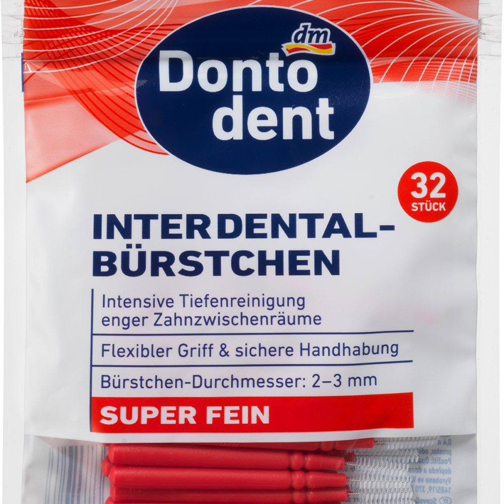 Dontodent فرش بين الأسنان أحمر 0.4 مم ISO 2 ، 32 قطعة
