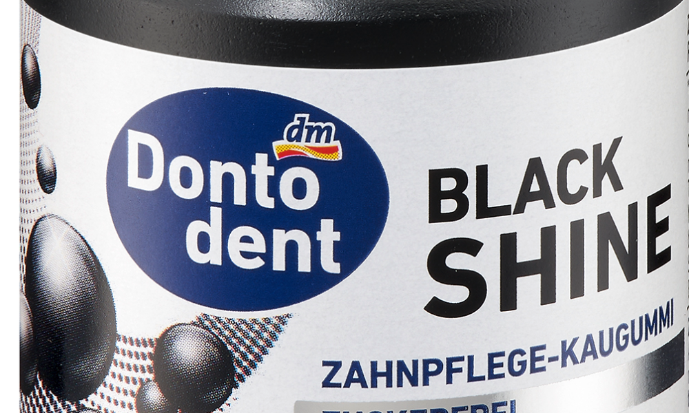 Dontodent Guming Gum، أسود لامع بالفحم المنشط، 50 قطعة