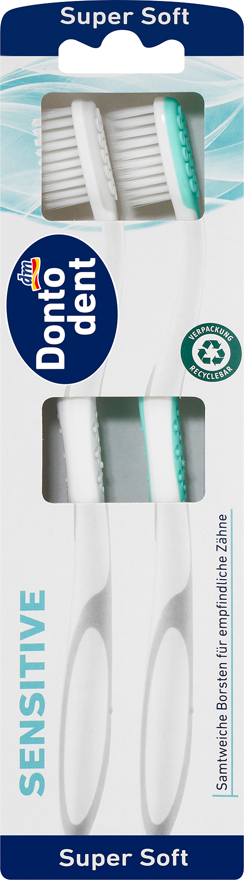 دونتودينت فرشاة أسنان حساسة فائقة النعومة، 2 قطعة