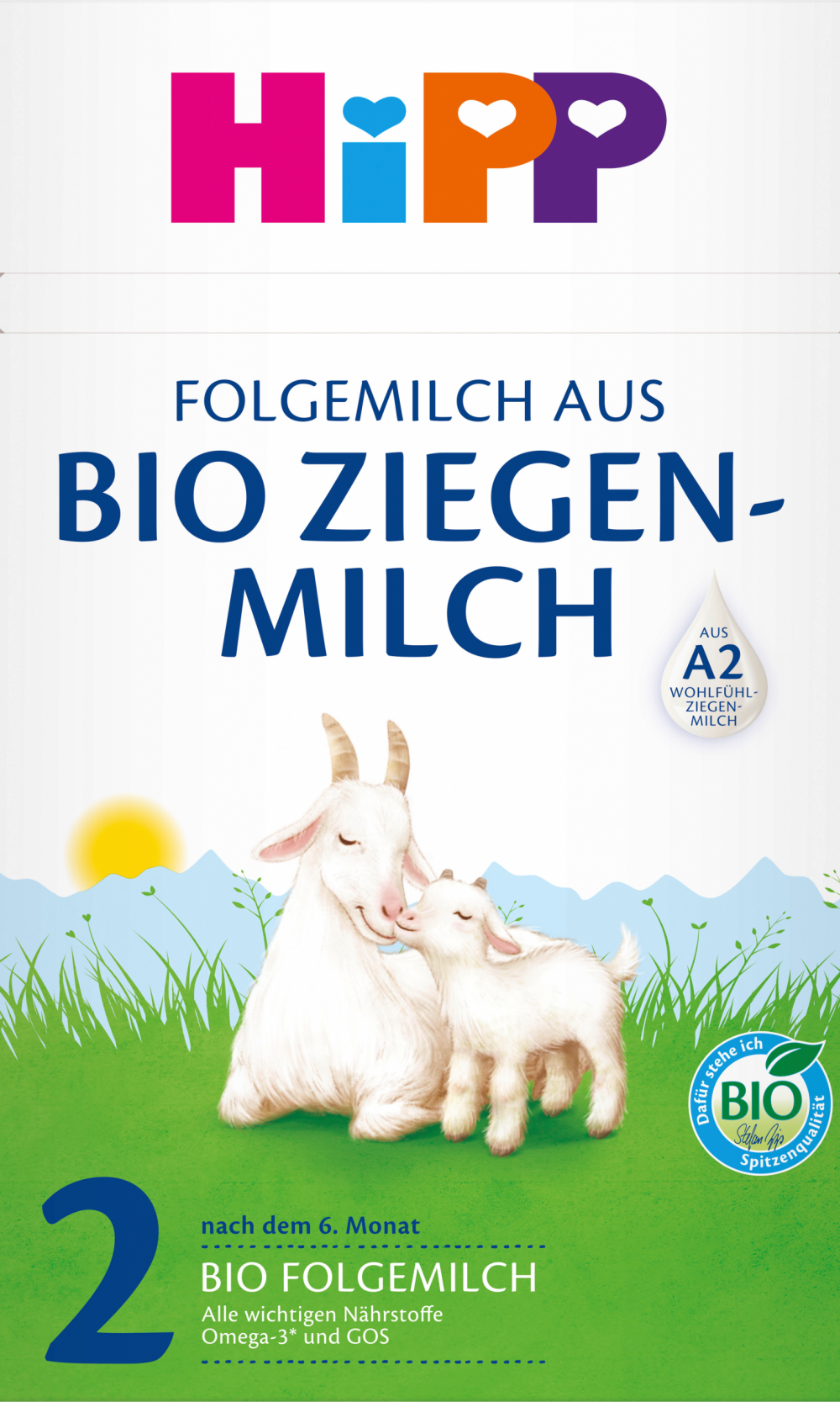 حليب متابعة HiPP 2 من حليب الماعز من الشهر السابع ، 400 جرام حليب متابعة