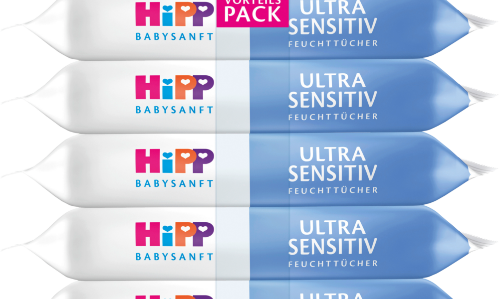 مناديل مبللة HiPP Babysanft فائقة الحساسية 5x48 قطعة ، 240 قطعة.