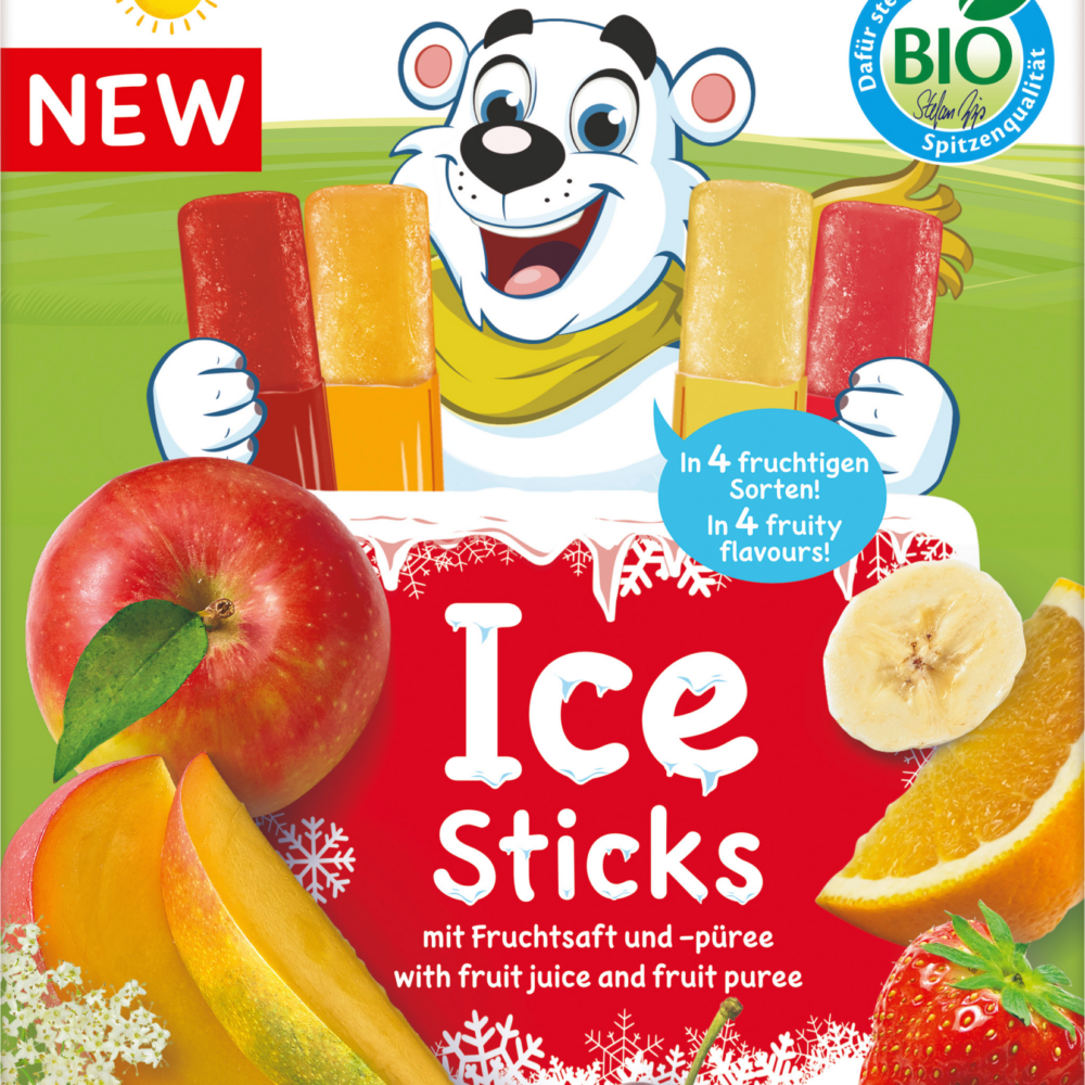 HiPP أعواد آيس كريم فواكه للأطفال مع عصير فواكه وهريس من 3 سنوات (10 × 40 مل) ، 400 مل