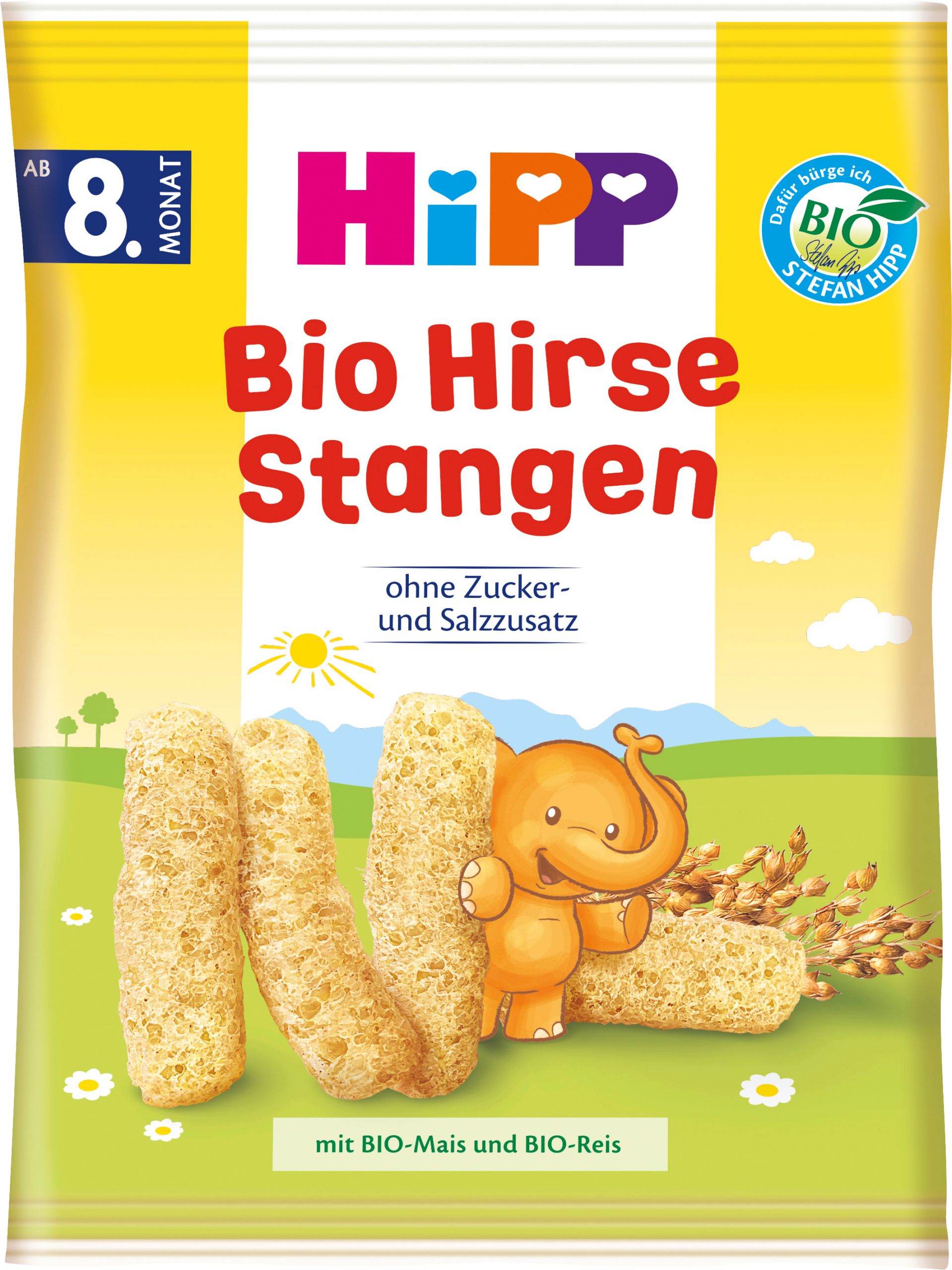 HiPP أعواد الدخن للأطفال الخفيفة، من الشهر 8، 30 جرام طعام تكميلي