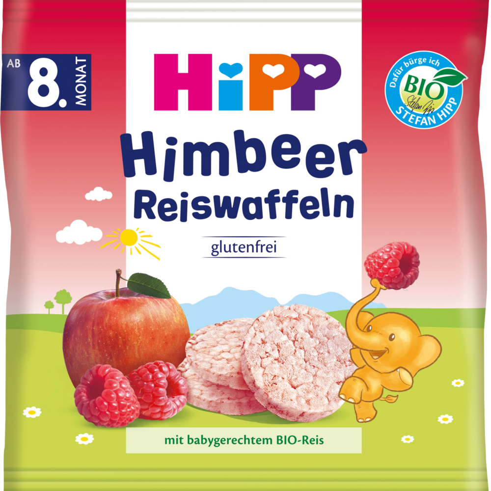 HiPP Baby Snack كعك أرز التوت ، 30 جرام طعام تكميلي