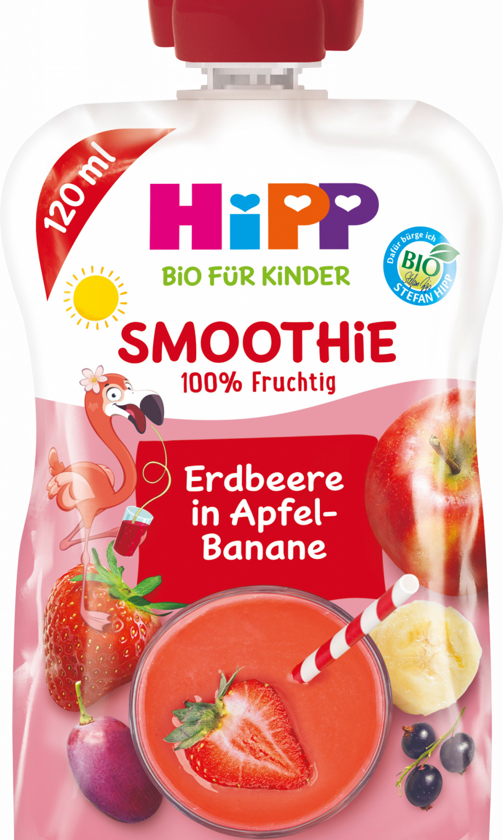 HiPP سموثي مكس فواكه حمراء في التفاح والموز ، 120 ملطعام تكميلي