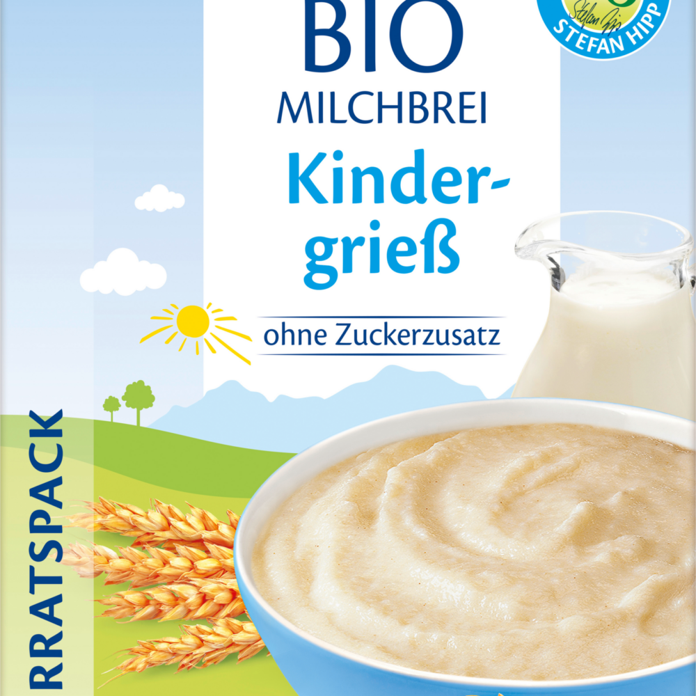 HiPP عصيدة مسائية حليب سميد للأطفال من الشهر 6 ، 450 جرام طعام تكميلي