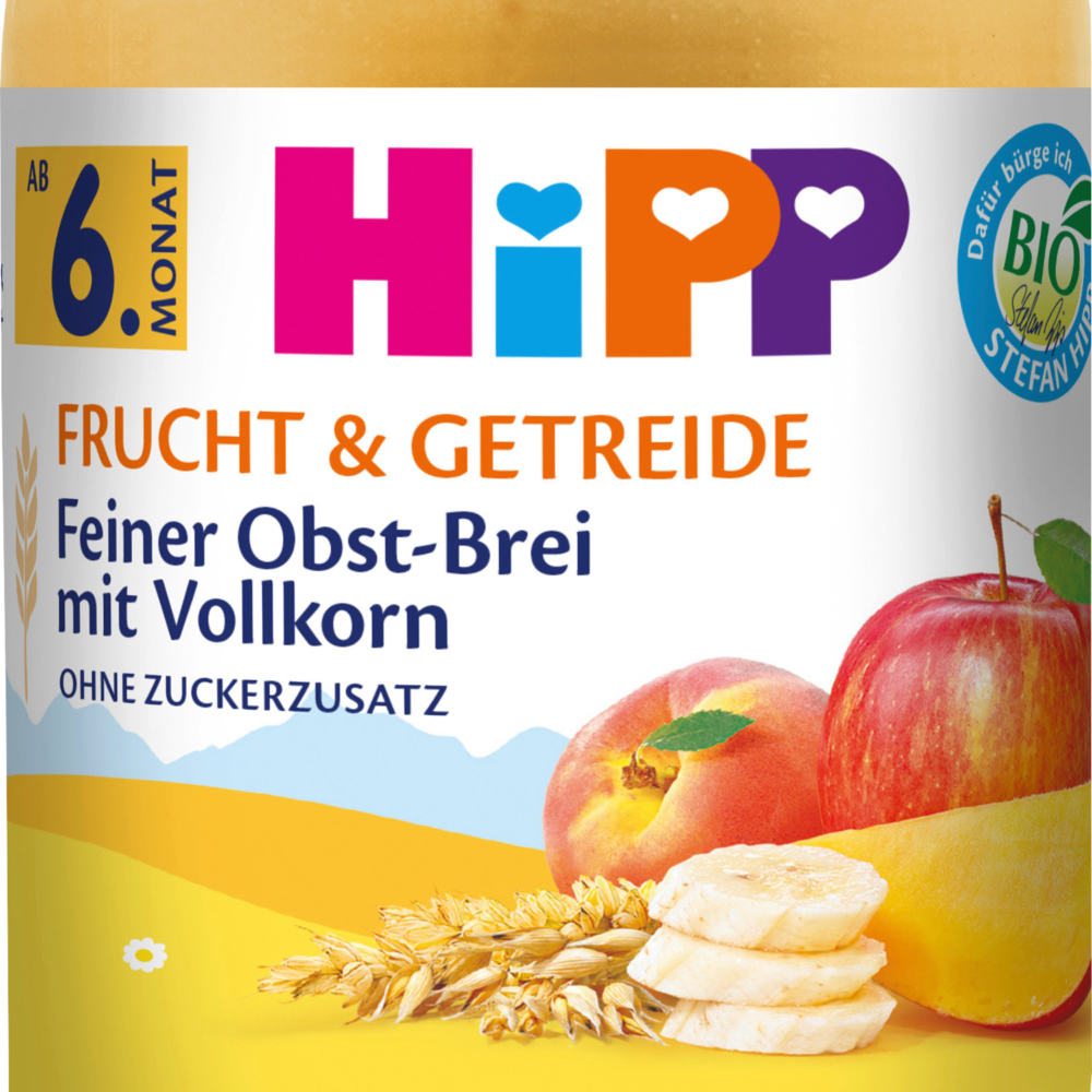 HiPP Fruit & Cereals عصيدة فواكه فاخرة مع الحبوب الكاملة ، من الشهر السادس ، 190 جرام طعام تكميلي