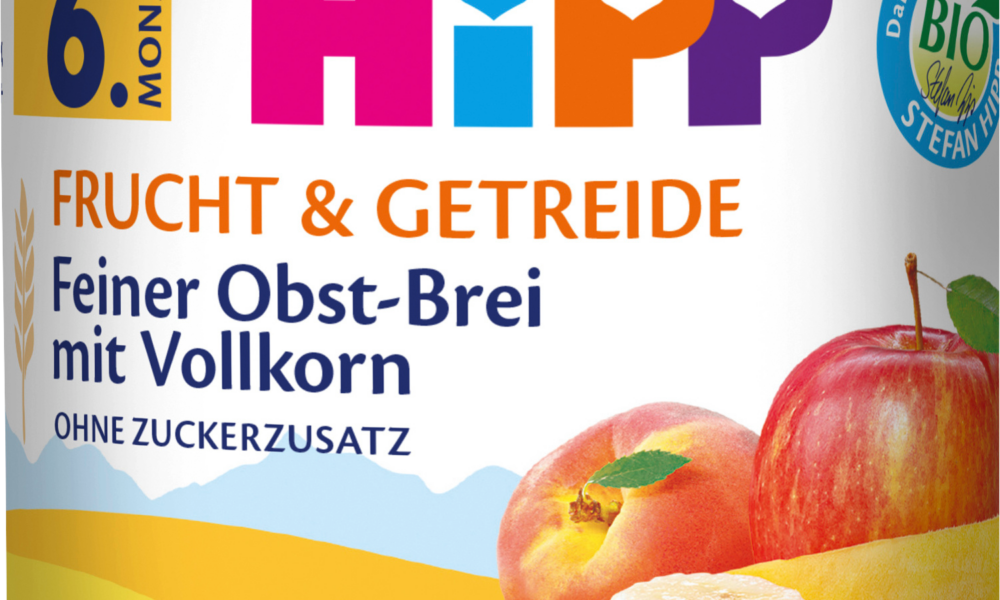 HiPP Fruit & Cereals عصيدة فواكه فاخرة مع الحبوب الكاملة ، من الشهر السادس ، 190 جرام طعام تكميلي