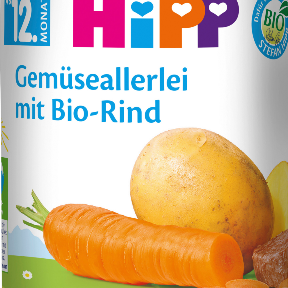 HiPP MEN - جزر مع البطاطس ولحم البقر من الشهر 12 ، 250 جرام طعام تكميلي