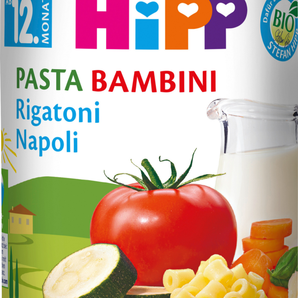 HiPP MEN ü باستا ريجاتوني نابولي من الشهر 12 ، 250 جرام طعام تكميلي