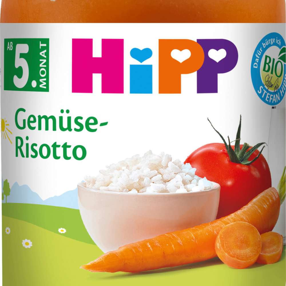 HiPP MEN ü أكلة نباتية ، بعد الشهر الرابع ، 190 جرام طعام تكميلي