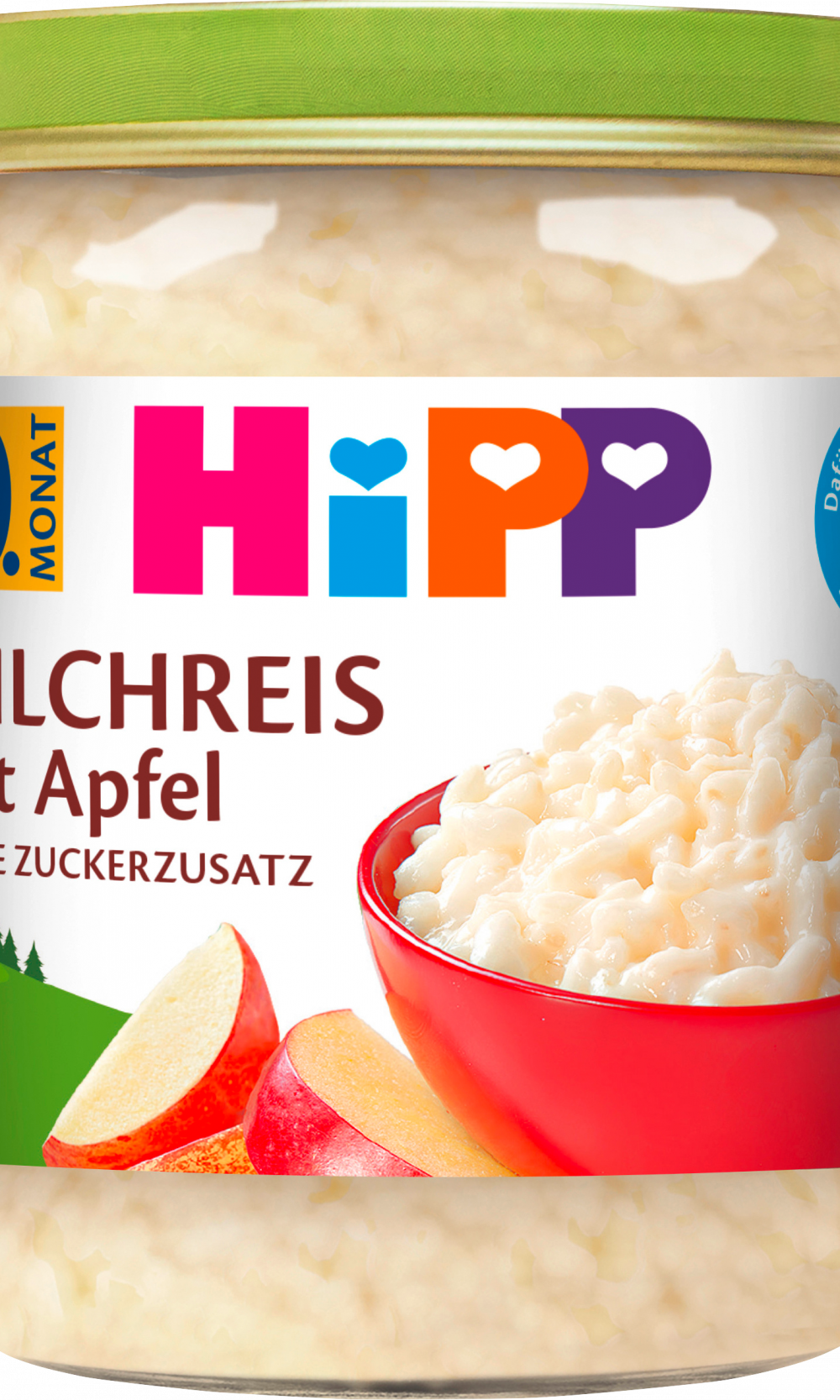 HiPP أرز معجنات صغيرة باللبن مع التفاح من الشهر العاشر ، 200 جرام طعام تكميلي