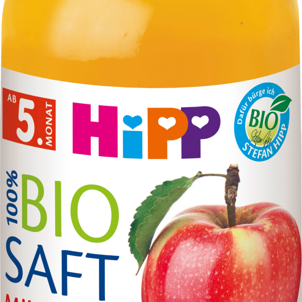 عصير HiPP تفاح خفيف من الشهر الخامس، 200 مل طعام تكميلي