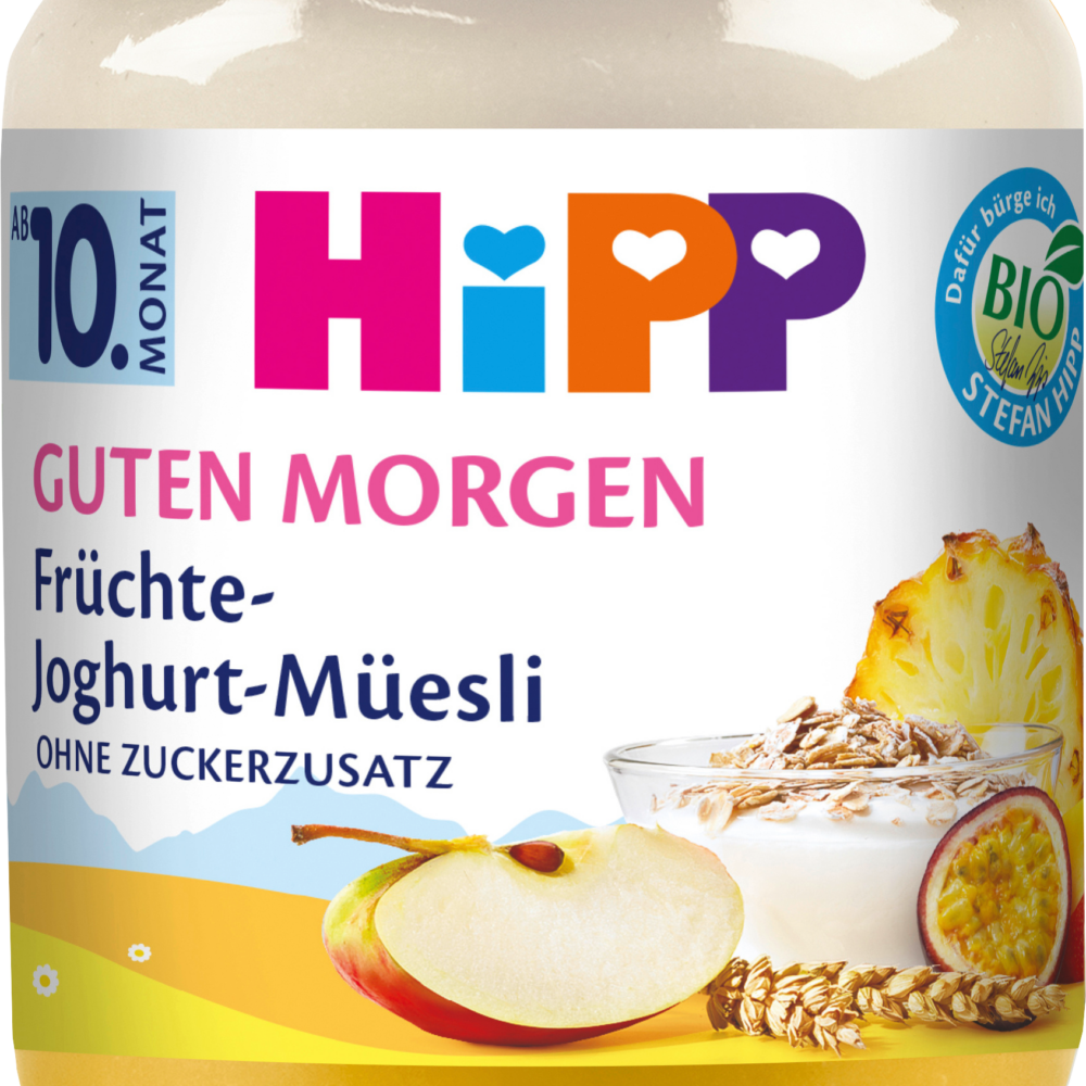موسلي الفاكهة والزبادي HiPP صباح الخير من الشهر العاشر ، 160 جرام طعام تكميلي
