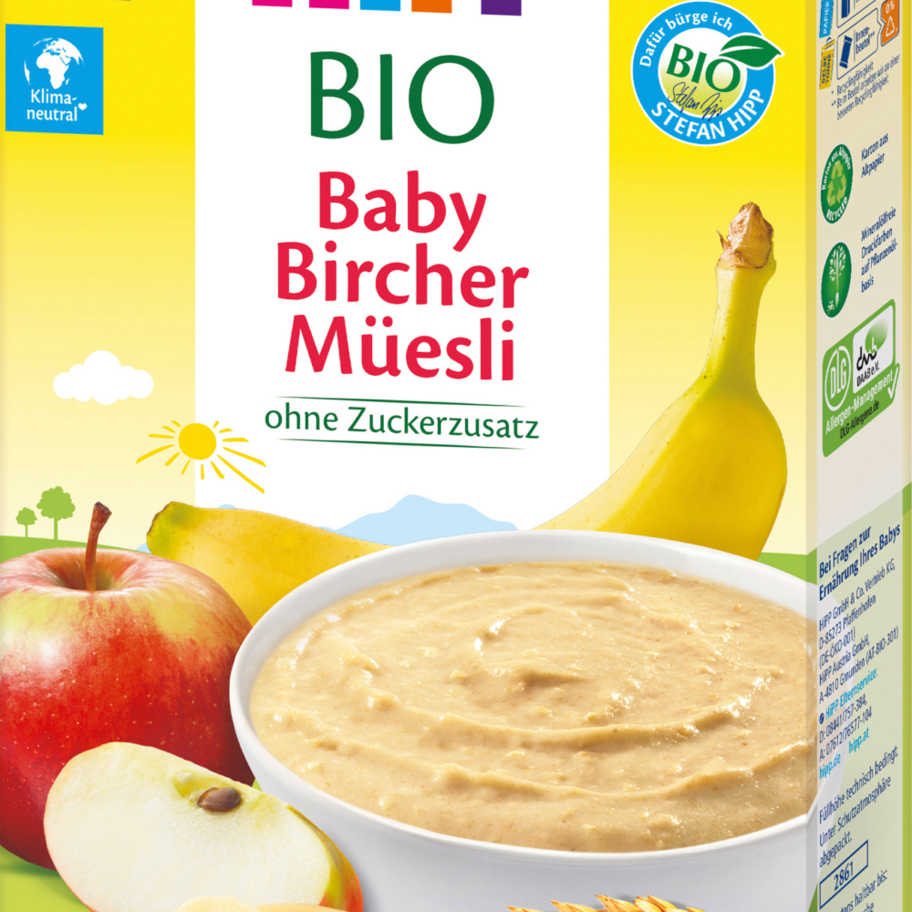 عصيدة حبوب HiPP موسلي بيرشر عضوي من الشهر السادس ، 250 جرام طعام تكميلي