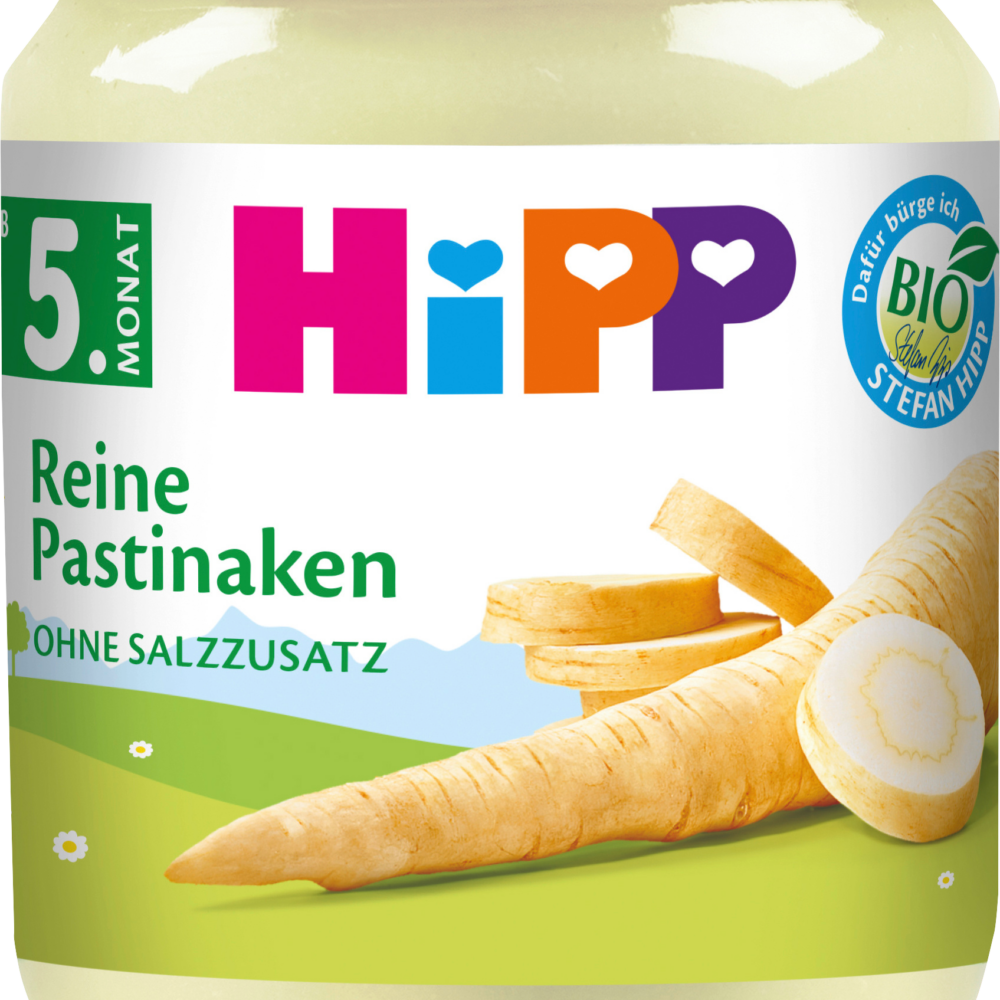 HiPP خضروات جزر أبيض نقي من الشهر الخامس ، 125 جرام طعام تكميلي