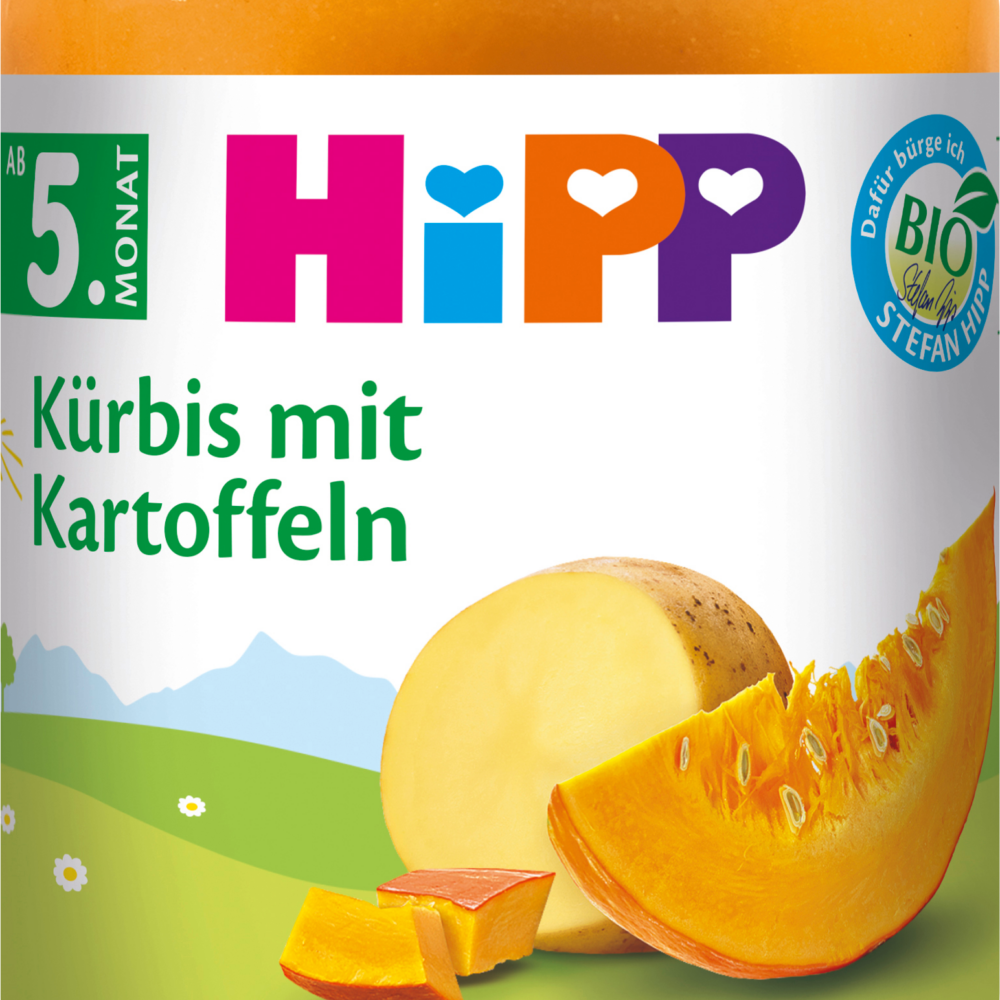 HiPP قرع نباتي مع بطاطس ، من الشهر الخامس ، 190 جرام طعام تكميلي