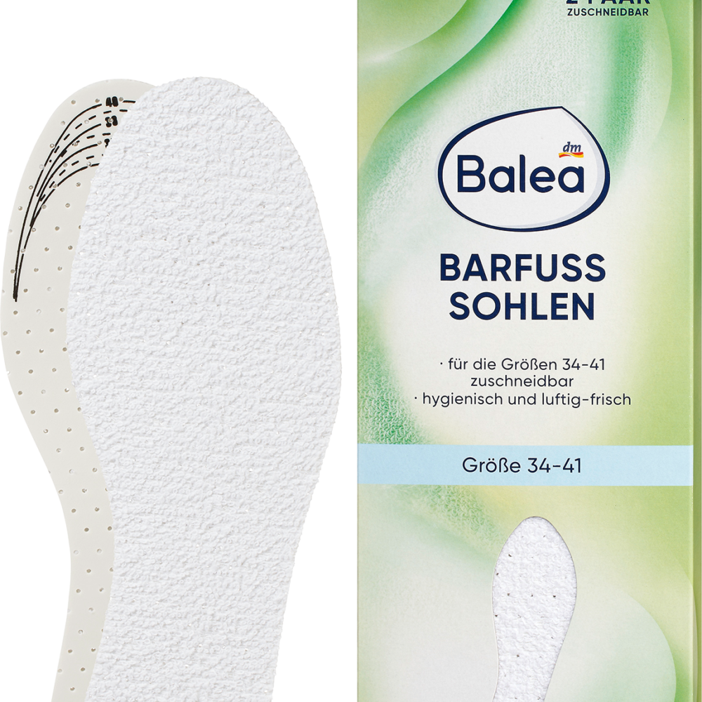 باليا نعل حافي القدمين أبيض، مقاس 34-41 (2 زوج)، 4 قطع