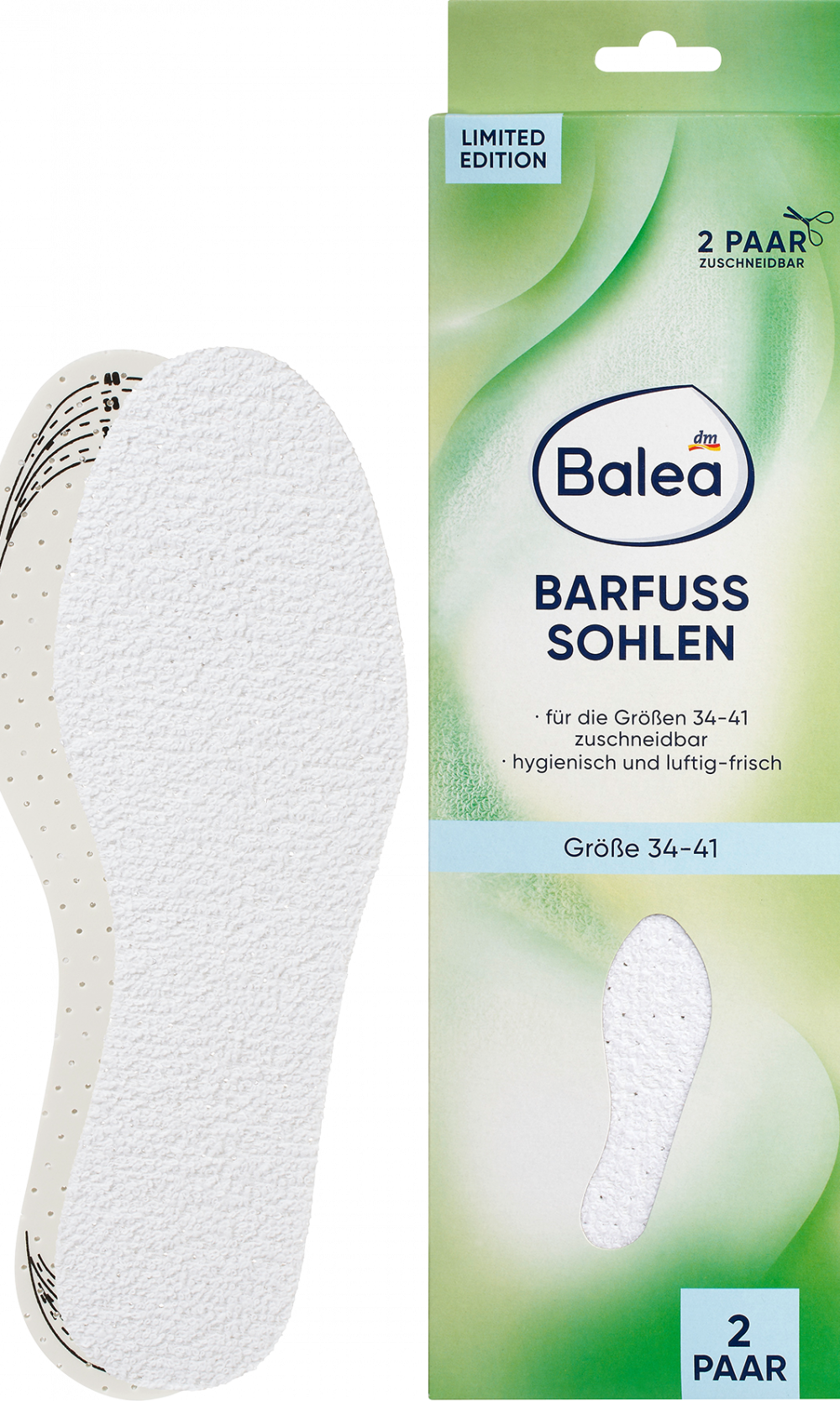 باليا نعل حافي القدمين أبيض، مقاس 34-41 (2 زوج)، 4 قطع