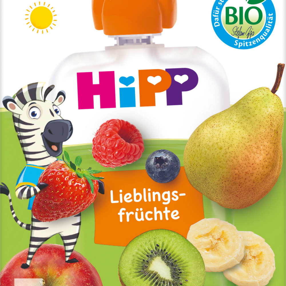 HiPP Quetschie HiPP عبارة عن عبوات مختلطة من 1 سنة (4 × 100 جم) ، 400 جرام طعام تكميلي