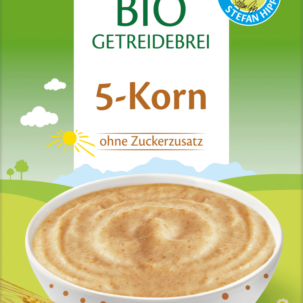 عصيدة حبوب HiPP 5 حبوب من الشهر 6 ، 200 جرام طعام تكميلي