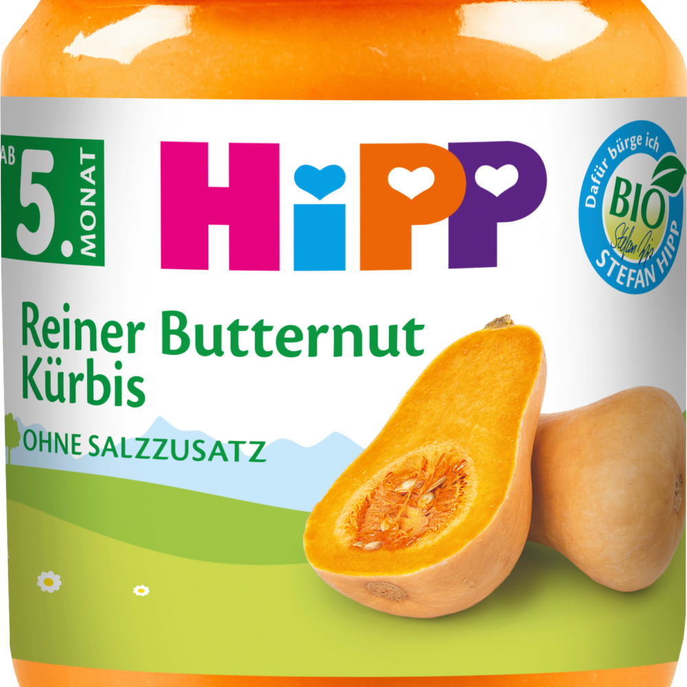 HiPP قرع نباتي بالجوز ، من الشهر الخامس ، 125 جرام طعام تكميلي