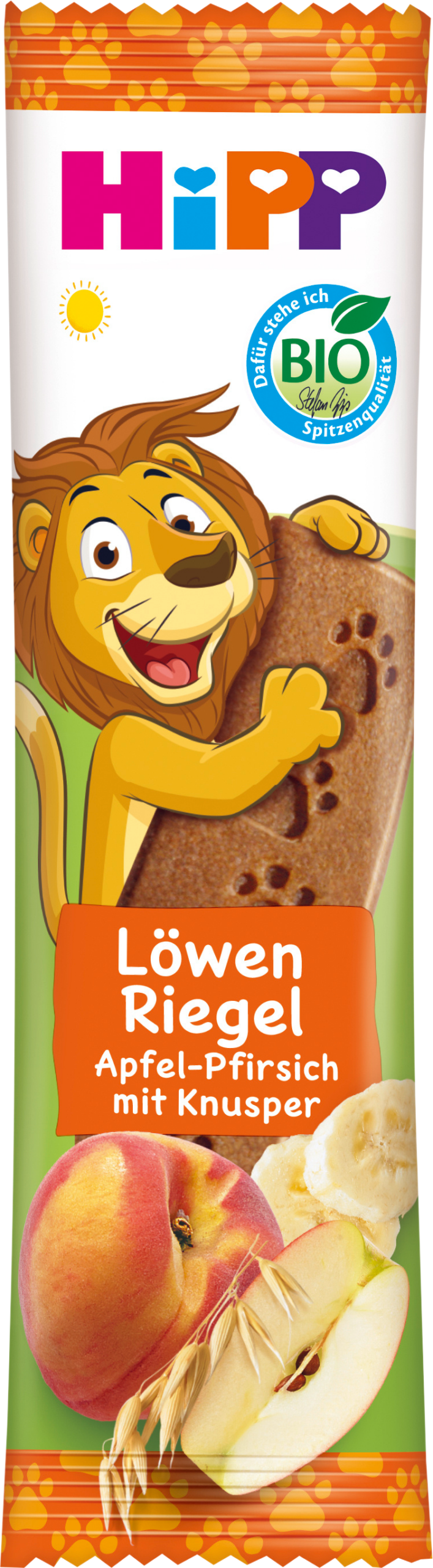 HiPP لوح فواكه الشوفان المقرمش التفاح والخوخ من 1 سنة، 20 جرام طعام تكميلي