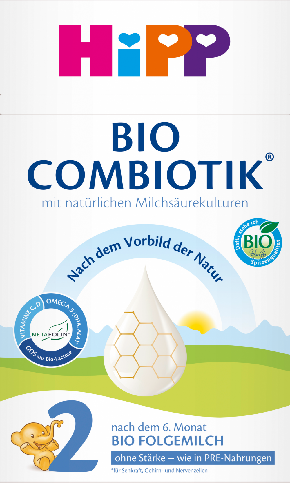 HiPP Follow-on Formula 2 Combiotic بدون نشا بعد 6 أشهر ، تركيبة متابعة 600 جرام