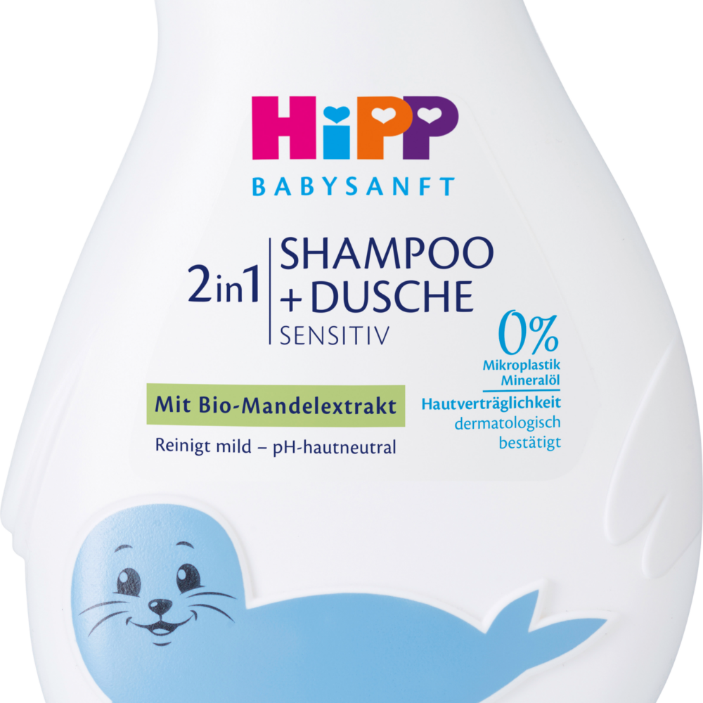 HiPP Babysanft شامبو ودش للأطفال 2 في 1 حساس ، 200 مل