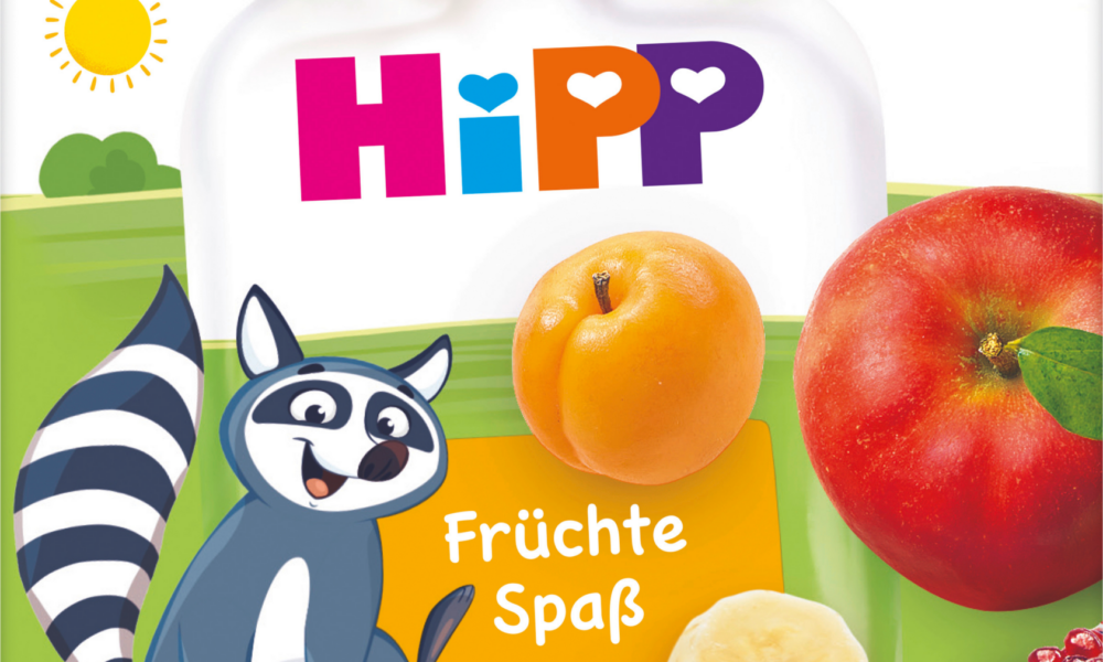 HiPP Quetschie Fruit Fun Mixpack من سنة واحدة (4 × 100 جم) ، 400 جرام طعام تكميلي