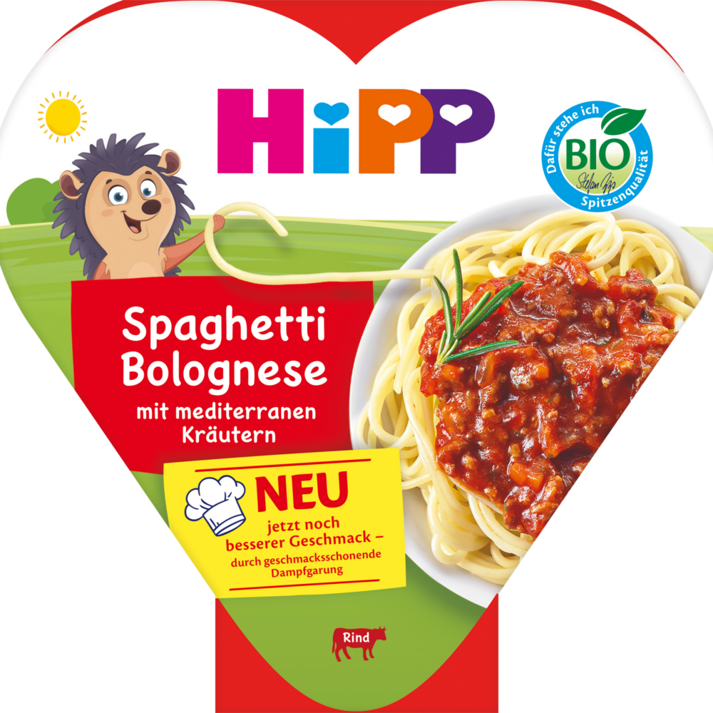 إسباجيتي بولونيز صحن أطفال HiPP ، من 1 سنة ، 250 جرام طعام تكميلي