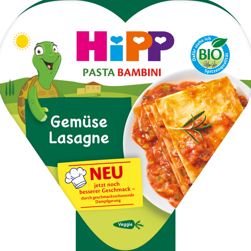 هاي بي بي طبق للأطفال باستا بامبيني لازانيا نباتية من 1 سنة، 250 جرام طعام تكميلي