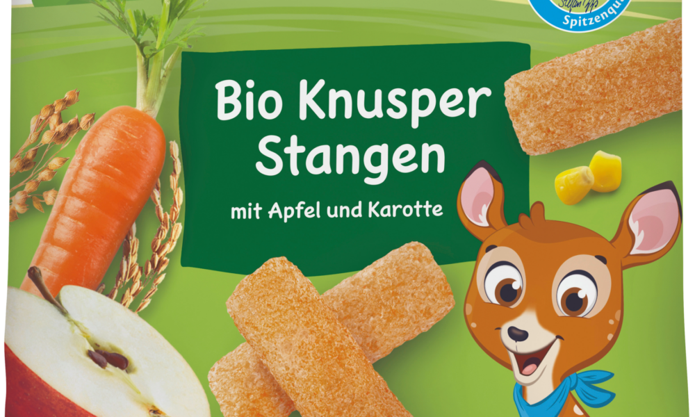 HiPP Baby Snack Sticks Crispy Sticks مع التفاح والجزر من الشهر 8 ، 30 جرام طعام تكميلي