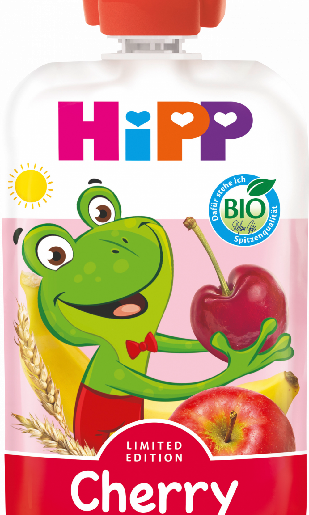 HiPP ضغط موز الكرز في التفاح مع الحبوب الكاملة ، من 1 سنة ، 100 جرام طعام تكميلي