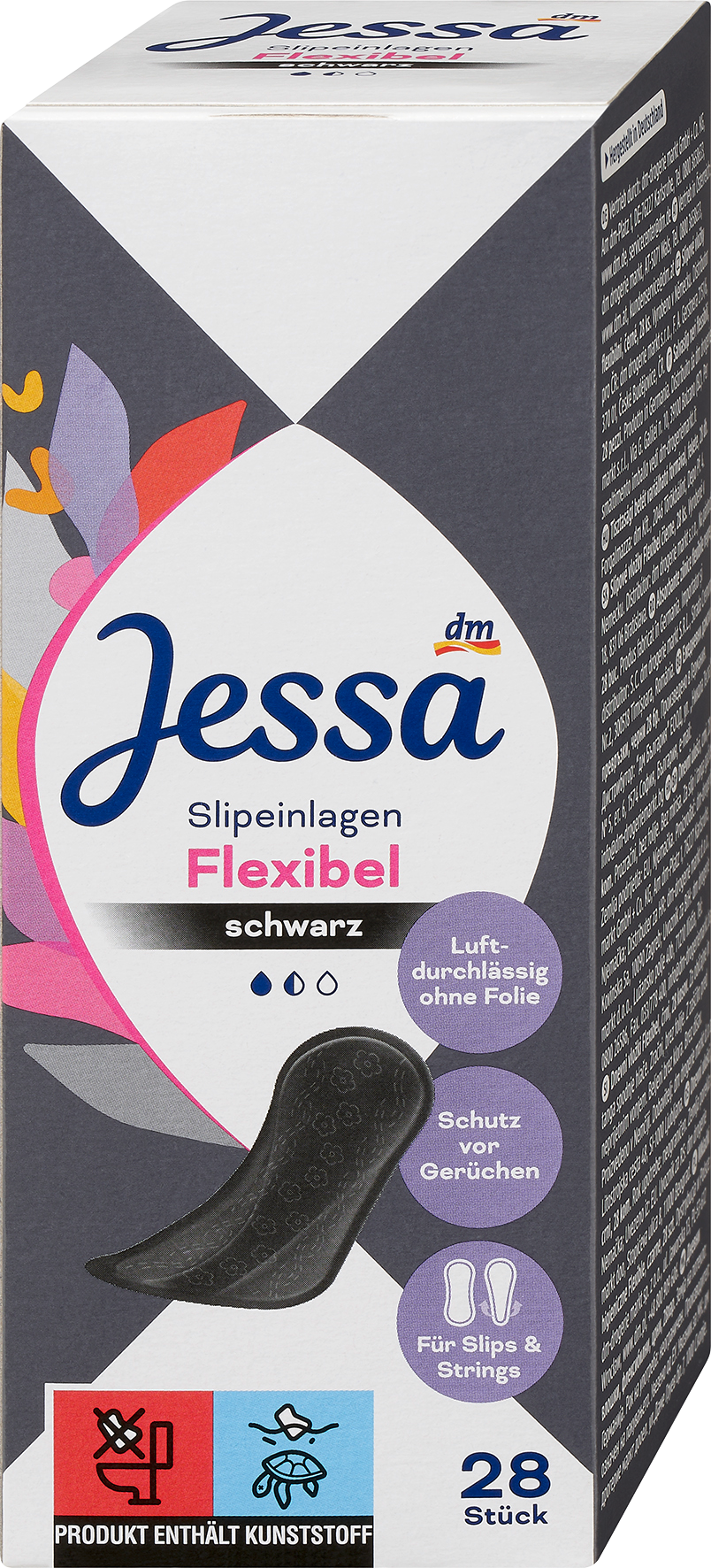 جيسا بطانات داخلية مرنة أسود، 28 قطعة