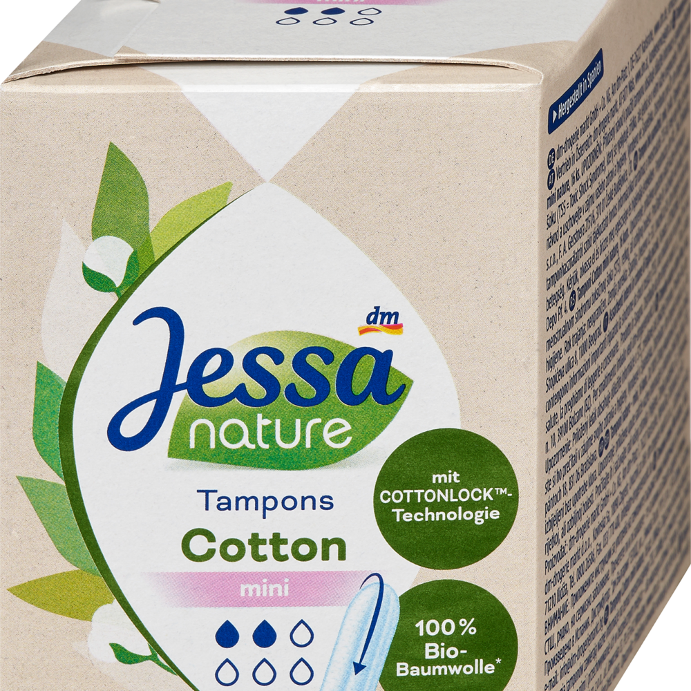 جيسا سدادات قطنية صغيرة طبيعية، 16 قطعة