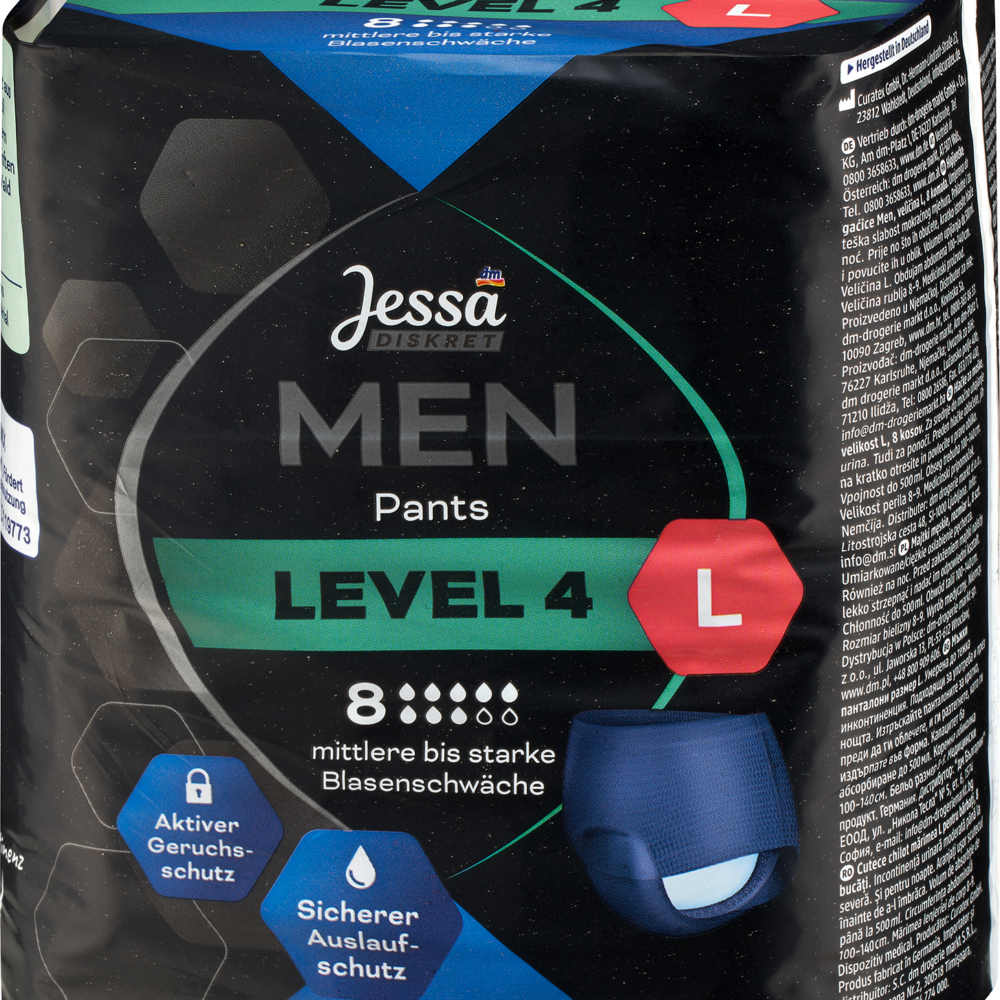 جيسا ديسكيرتمن بنطلون سلس البول المستوى 4 مقاس L ، 8 قطع جهاز طبي