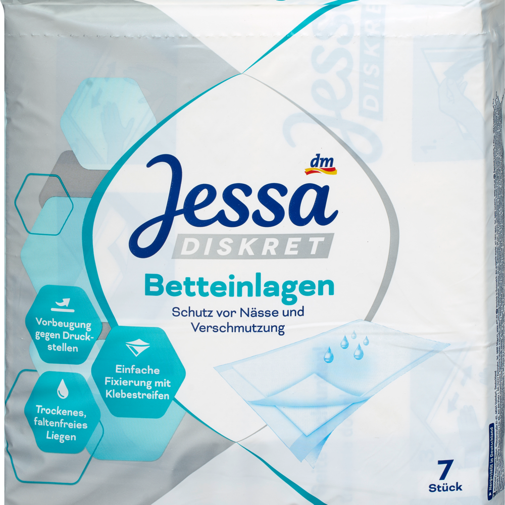 Jessa DISCREET وسادات سرير سلس البول ، 7 قطع جهاز طبي