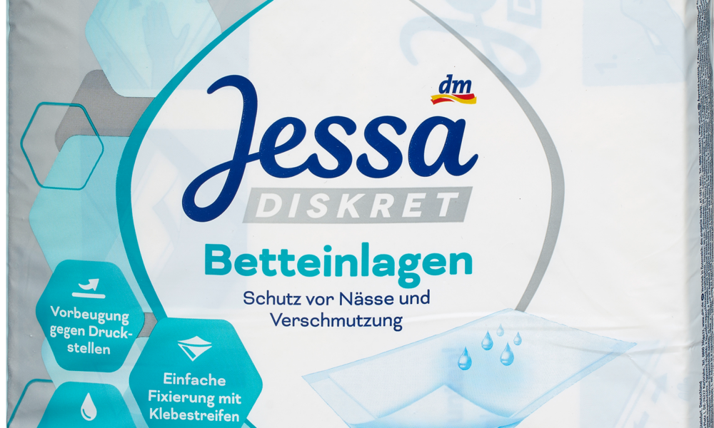 Jessa DISCREET وسادات سرير سلس البول ، 7 قطع جهاز طبي