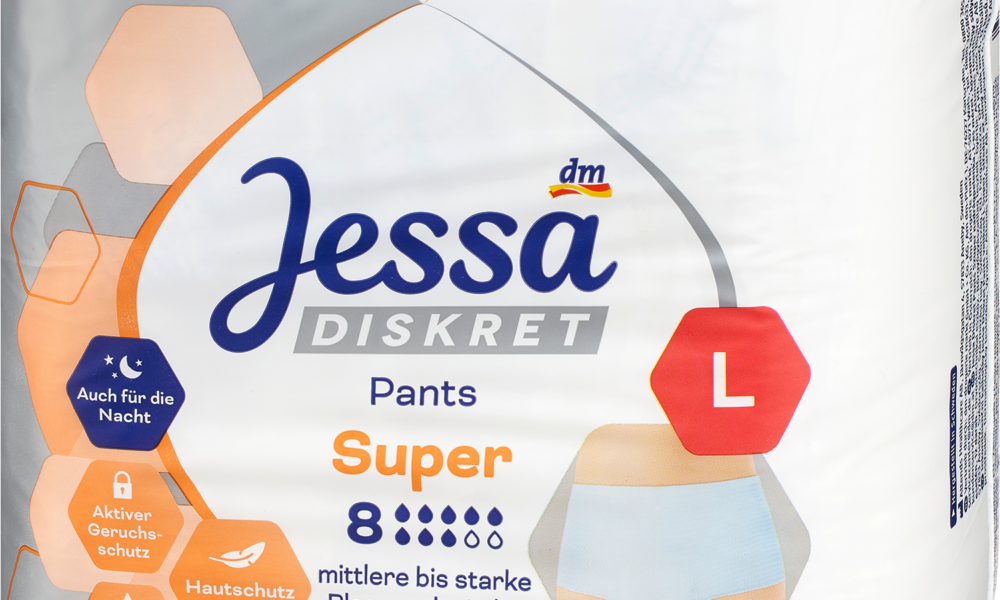 جيسا سرييتبنطلون سلس البول سوبر حجم L ، 12 جهاز طبي