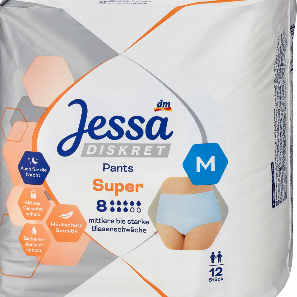 جيسا سرييت سلس البول سوبر حجم M ، 12 جهاز طبي