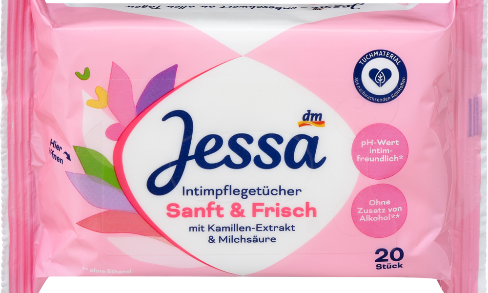 Jessa مناديل مبللة لطيفة ومنعشة، 20 قطعة