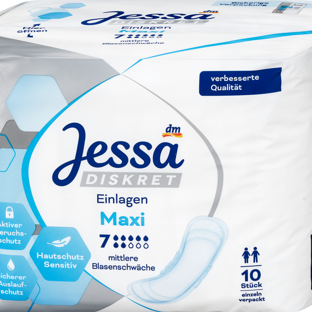 جيسا سركريت نعال سلس البول ماكسي ، 10 قطع جهاز طبي